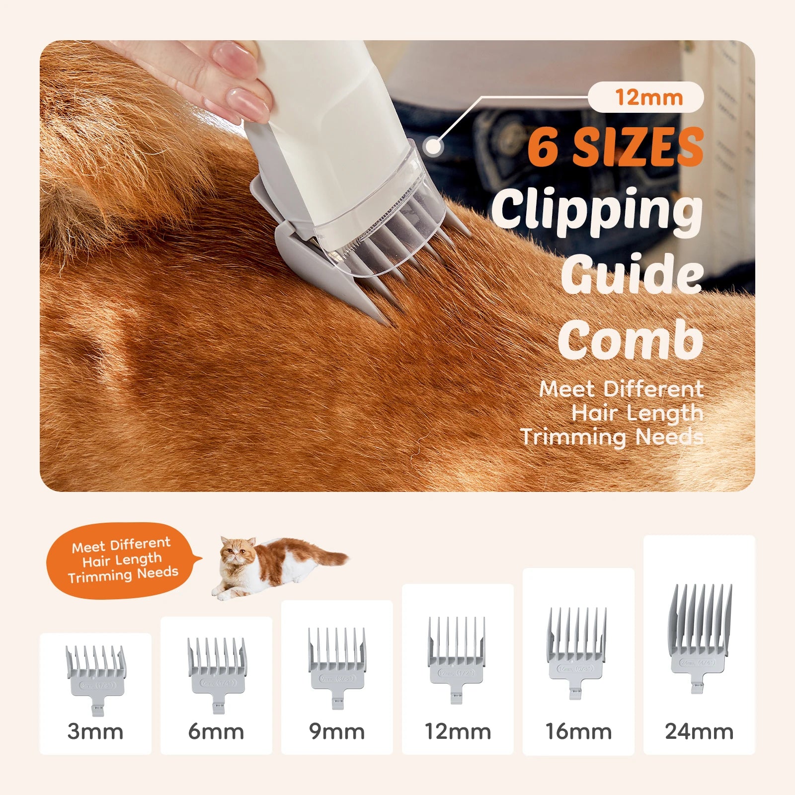 Six Furvia clipping guide comb sizes