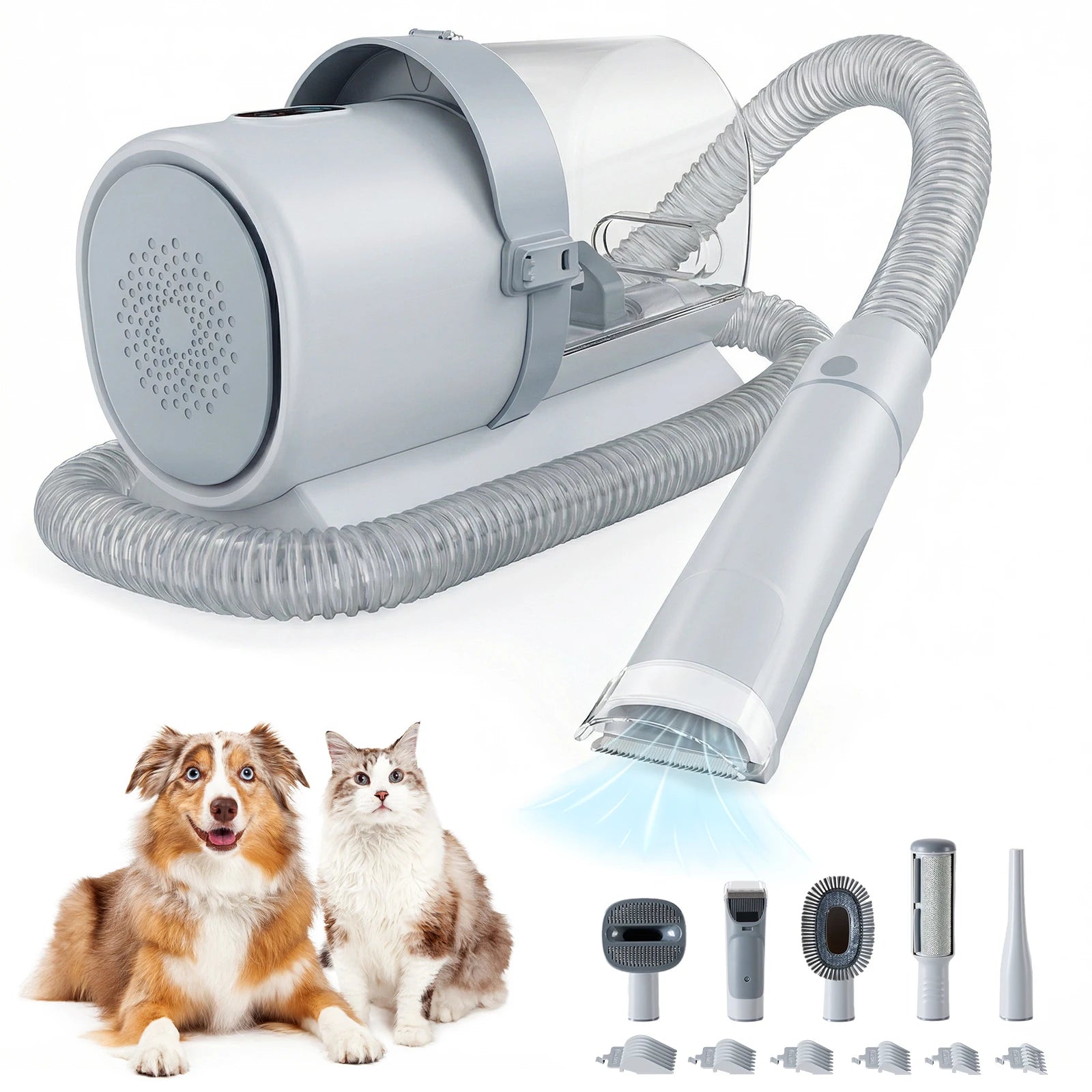 White Furvia grooming vacuum complete kit with attachments